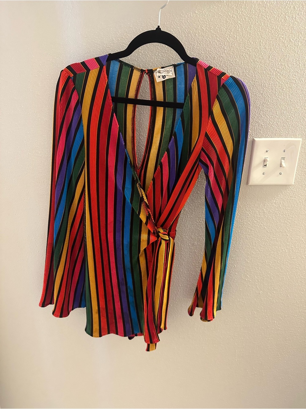 Show Me Your MuMu Rainbow Striped Wrap Top